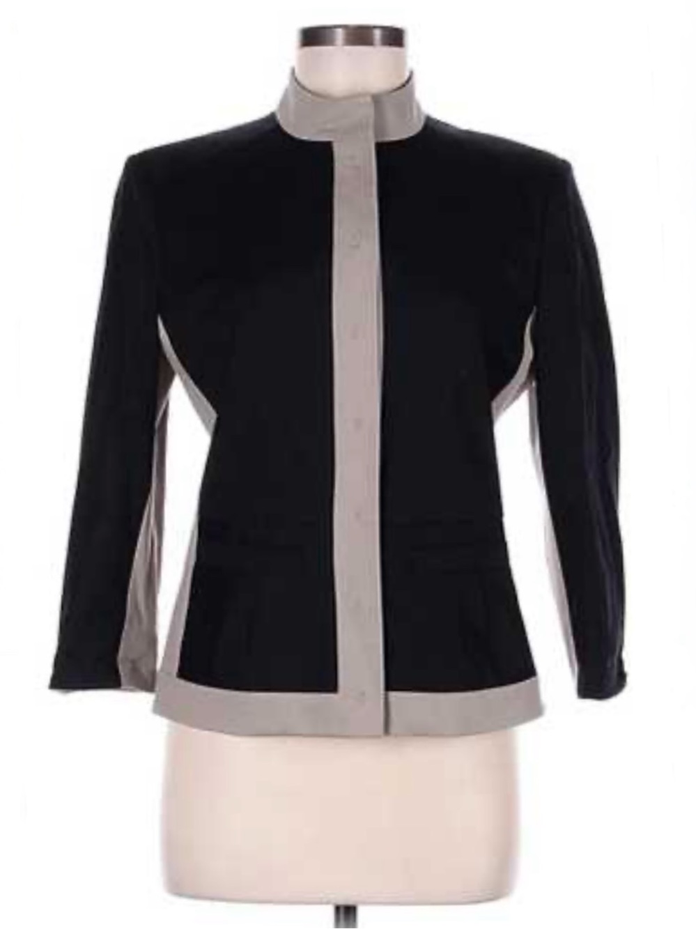 TAHARI, Two Tone Black & Gray Blazer Jacket Business Casual, Size 4